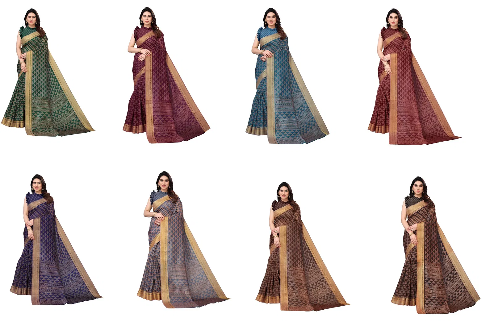Zari Patta Gold 3  Regular Wear Handloom Wholesale Printed Saree Catalog
